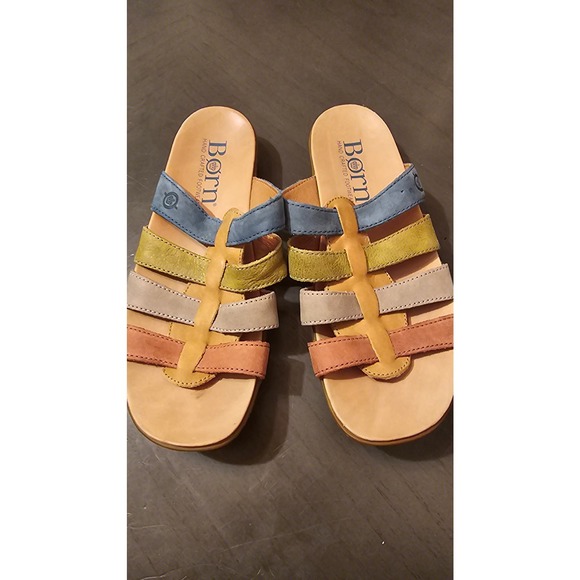 Born multi-color strappy slip on born sandal size 8 - Picture 2 of 4